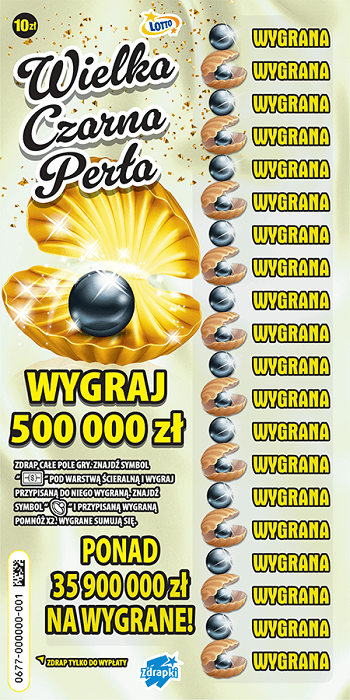 Los zdrapki WIELKA CZARNA PERŁA