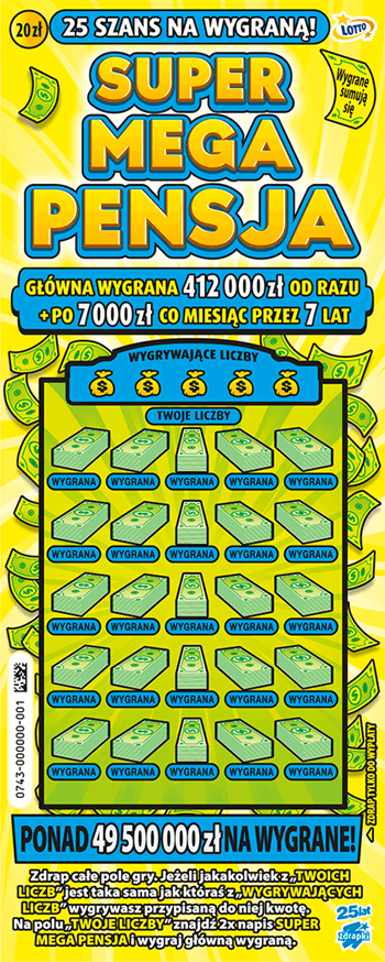 Los zdrapki SUPER MEGA PENSJA