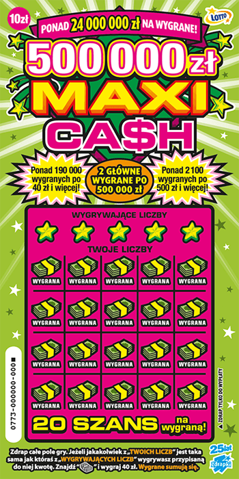 Los zdrapki MAXI CASH