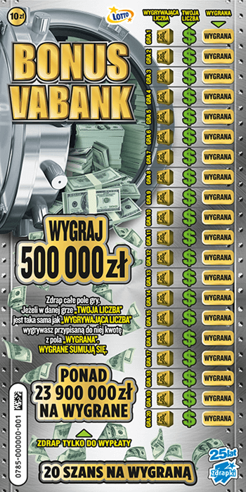 Los zdrapki BONUS VABANK