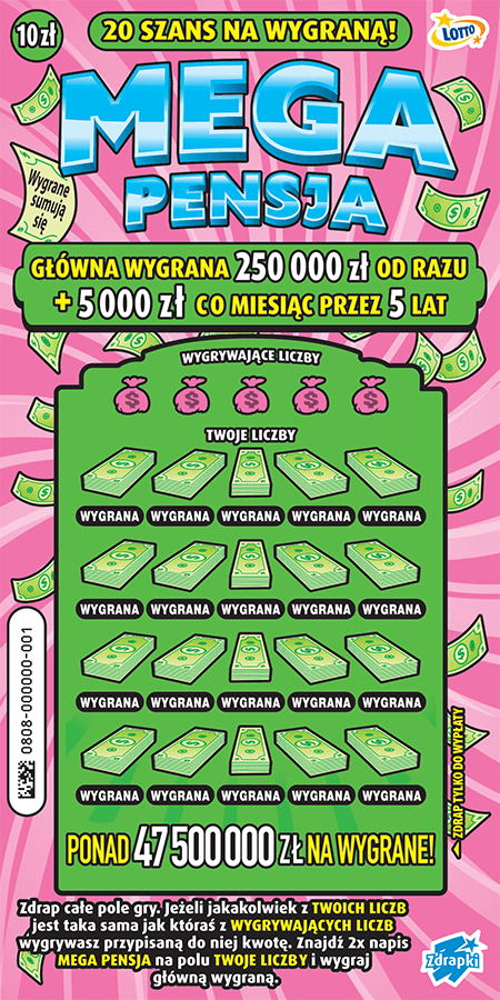 Los zdrapki MEGA PENSJA
