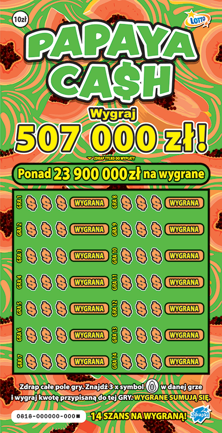 Los zdrapki PAPAYA CASH