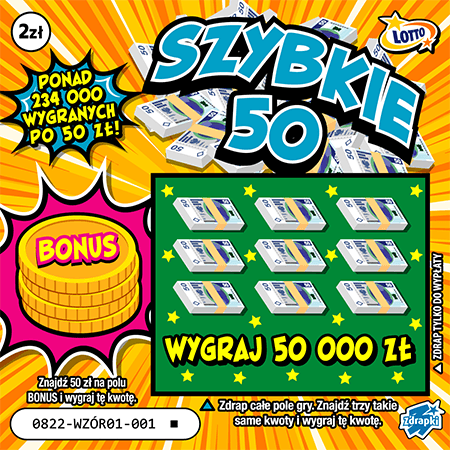 Scratch card ticket SZYBKIE 50