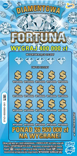 Scratch card ticket DIAMENTOWA FORTUNA