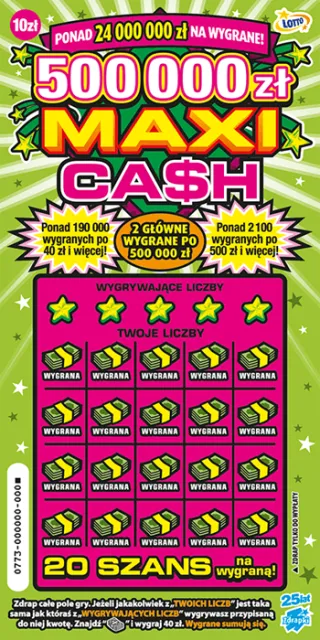 Scratch card ticket MAXI CASH
