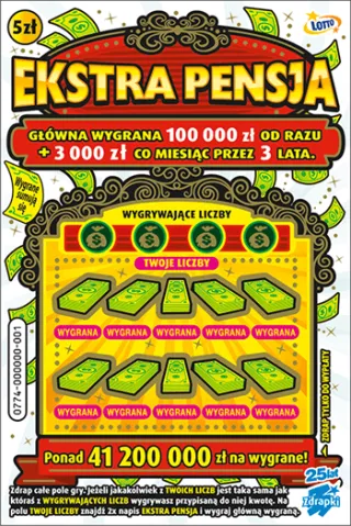 Scratch card ticket EKSTRA PENSJA