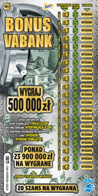 Scratch card ticket BONUS VABANK