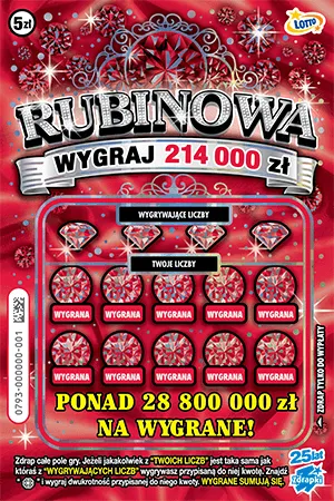 Scratch card ticket RUBINOWA