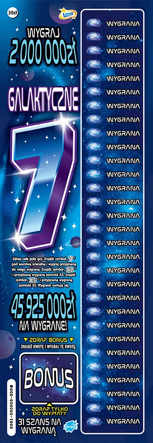 Scratch card ticket GALAKTYCZNE 7