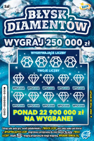 Scratch card ticket BŁYSK DIAMENTÓW