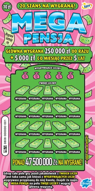 Scratch card ticket MEGA PENSJA