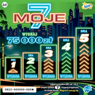 Scratch card ticket MOJE 7