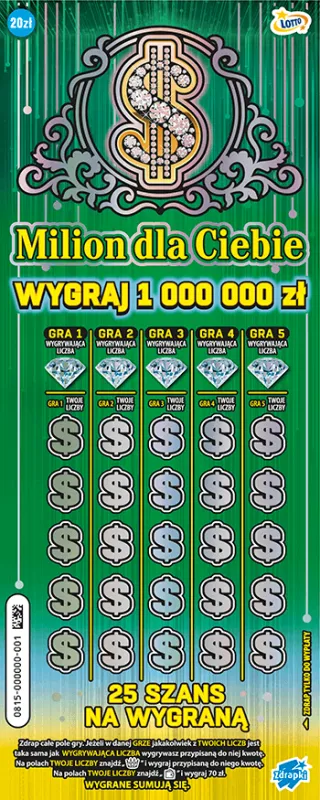 Scratch card ticket MILION DLA CIEBIE