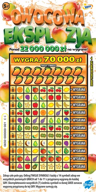 Scratch card ticket OWOCOWA EKSPLOZJA