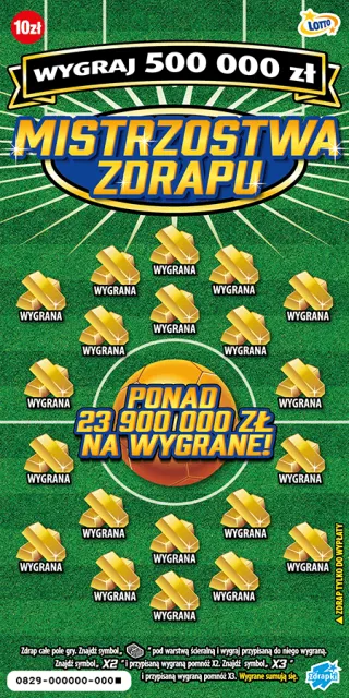 Scratch card ticket MISTRZOSTWA ZDRAPU