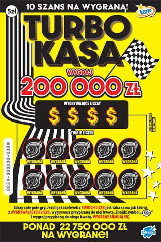Scratch card ticket TURBO KASA