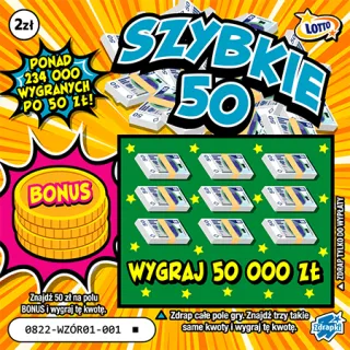 Scratch card ticket SZYBKIE 50