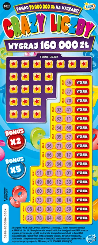 Scratch card ticket CRAZY LICZBY