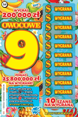 Scratch card ticket OWOCOWE 9